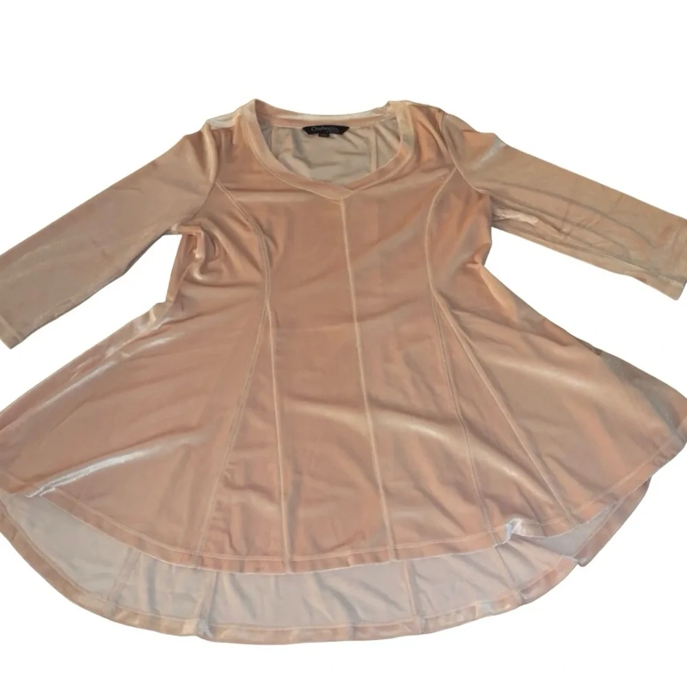 1990’s Pink Velvet Skater Dress Long Sleeved by Chadwick’s of Boston, Small‎